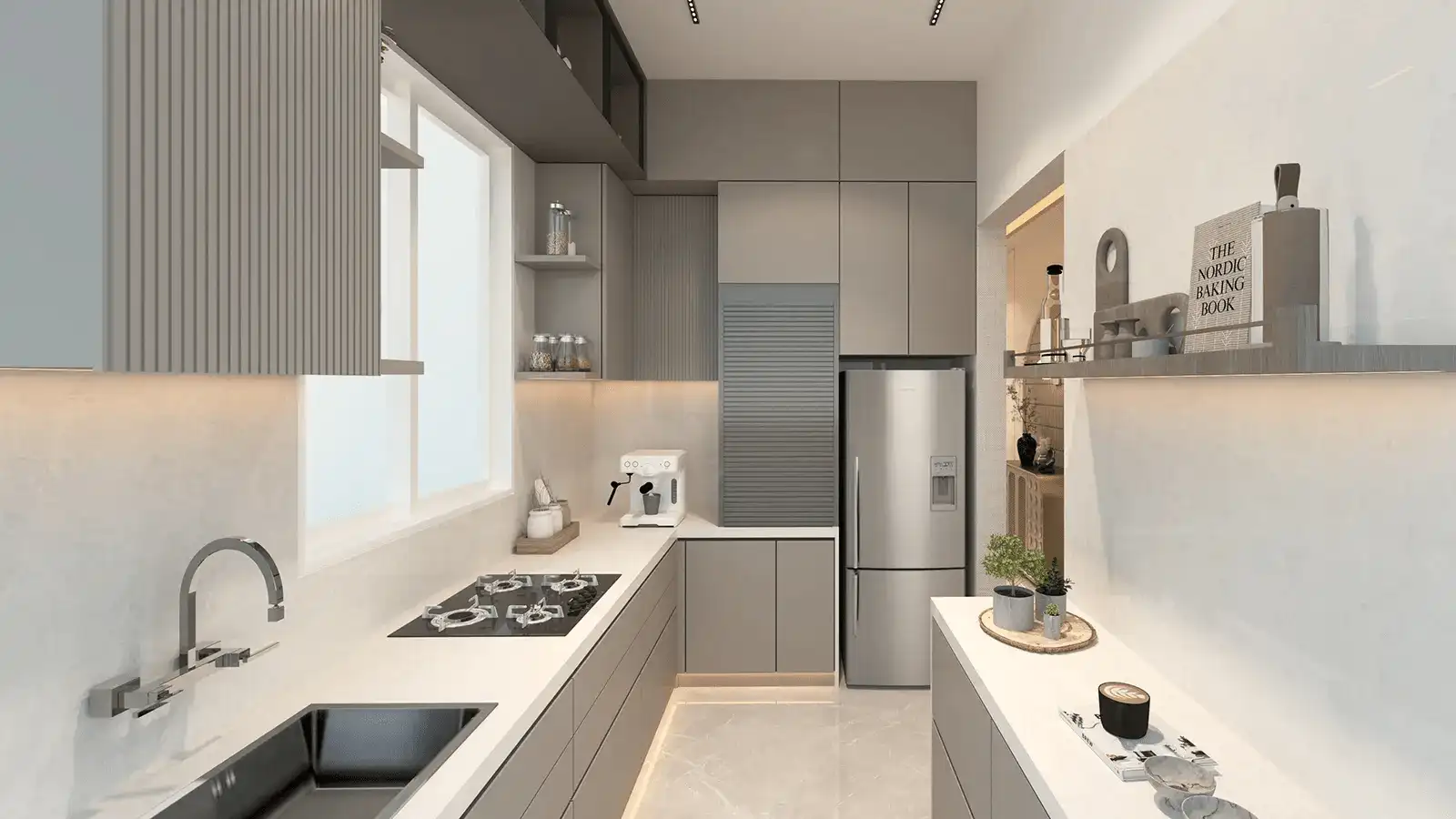 Modern modular kitchen in Shriram Springfield Kolkata