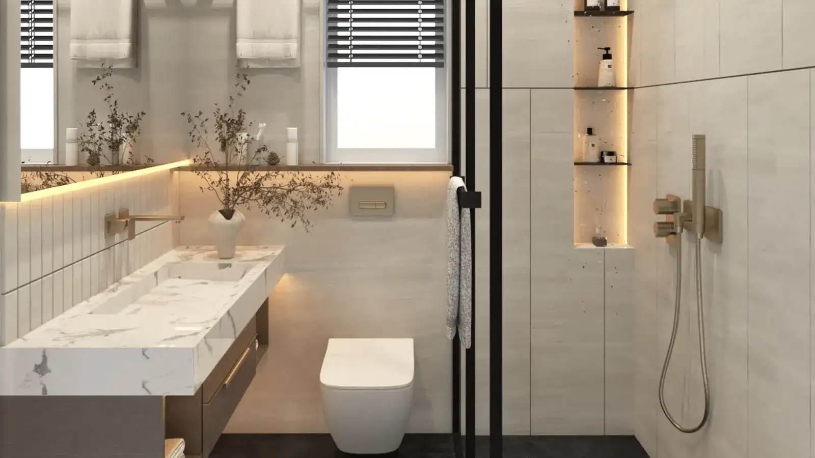 Modern bathroom with premium fittings at Shriram Sunshine Two